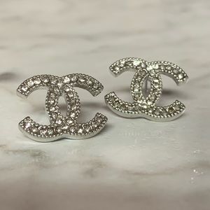 Authentic Vintage Chanel Silver Stud Earrings
